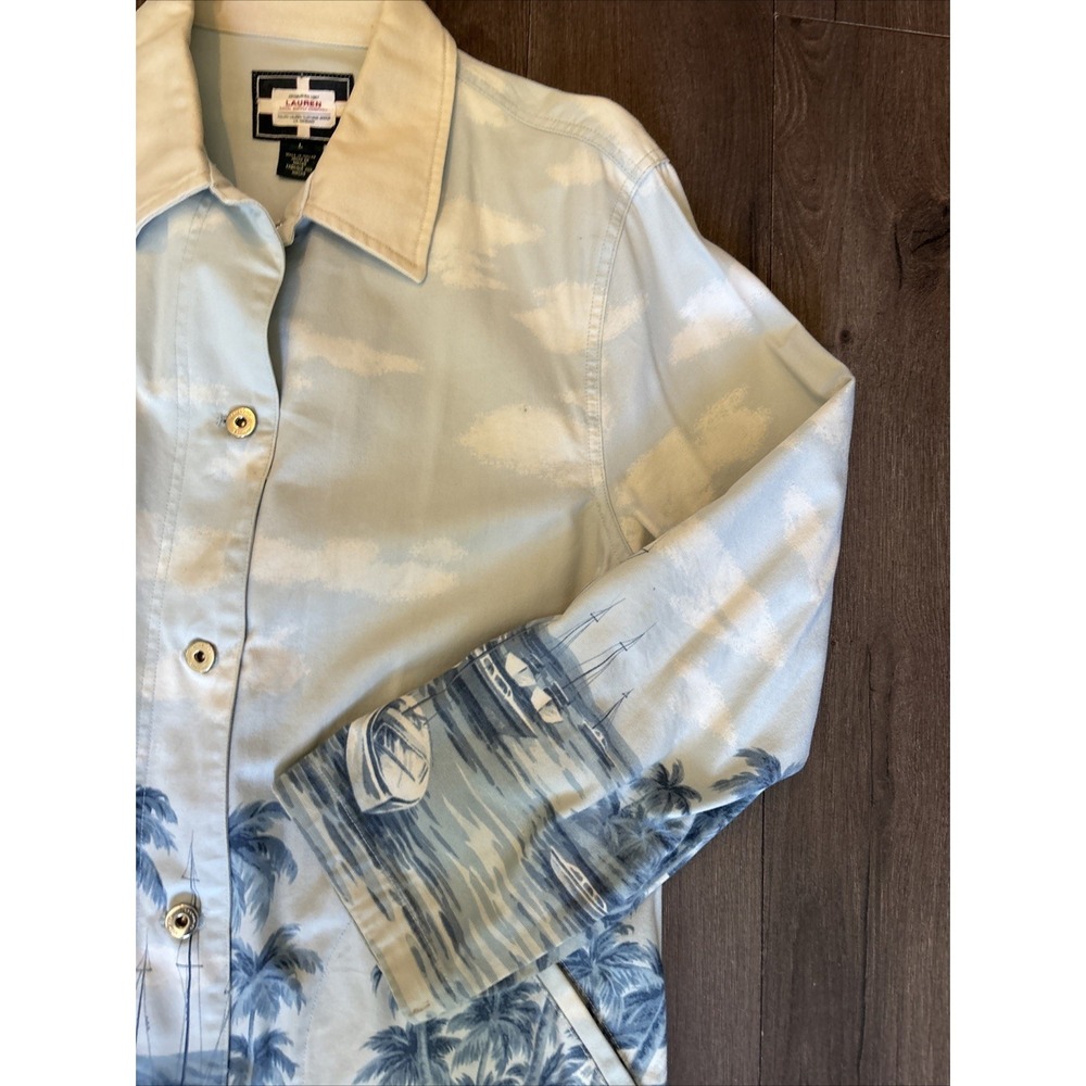 Vintage Ralph Lauren Naval Supply AOP Chore Coat Barn Jacket Nautical Tropical L - Picture 3 of 16